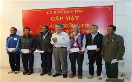 Văn phòng đại diện Ủy ban Dân tộc tại TP. Hồ Chí Minh: Gặp mặt Người có uy tín tỉnh Bình Định