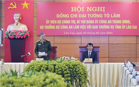 Đại tướng Tô Lâm làm việc với Ban Thường vụ tỉnh ủy Lào Cai
