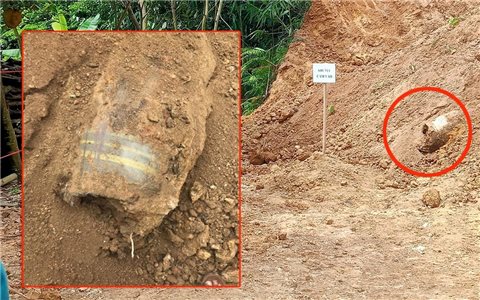 Yên Bái: Phát hiện quả bom nặng 340kg khi san đất nền nhà