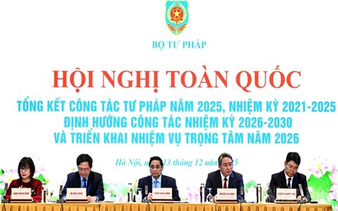 Thủ tướng Phạm Minh Chính dự Hội nghị tổng kết, triển khai nhiệm vụ trọng tâm ngành Tư pháp