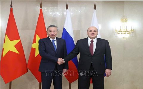 Tổng Bí thư Tô Lâm hội kiến với Thủ tướng Liên bang Nga Mikhail Mishustin