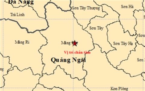 Quảng Ngãi: Động đất 4.5 độ, gây rung chấn diện rộng