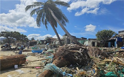 Làng chài ở Gia Lai tan hoang sau bão số 13