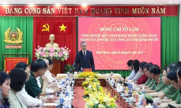 Tổng Bí thư Tô Lâm làm việc với Công an tỉnh Bình Phước