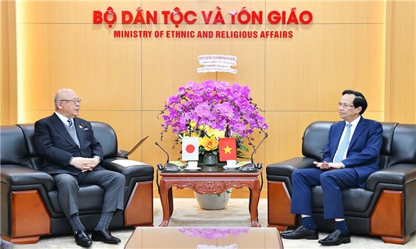 Bộ trưởng Bộ Dân tộc và Tôn giáo Đào Ngọc Dung tiếp Cố vấn đặc biệt Liên minh nghị sỹ hữu nghị Việt - Nhật