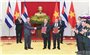 Tổng Bí thư Tô Lâm và Bí thư Thứ nhất Đảng Cộng sản Cuba, Chủ tịch nước Cộng hòa Cuba Miguel Diaz-Canel Bermudez chứng kiến Lễ trao các văn kiện hợp tác