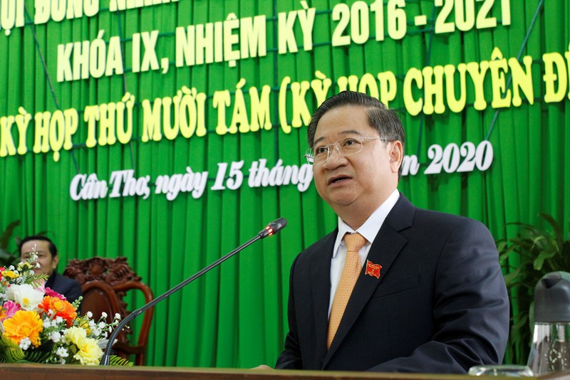 Ông Trần Việt Trường, Chủ tịch UBND TP. Cần Thơ phát biểu nhận nhiệm vụ mới