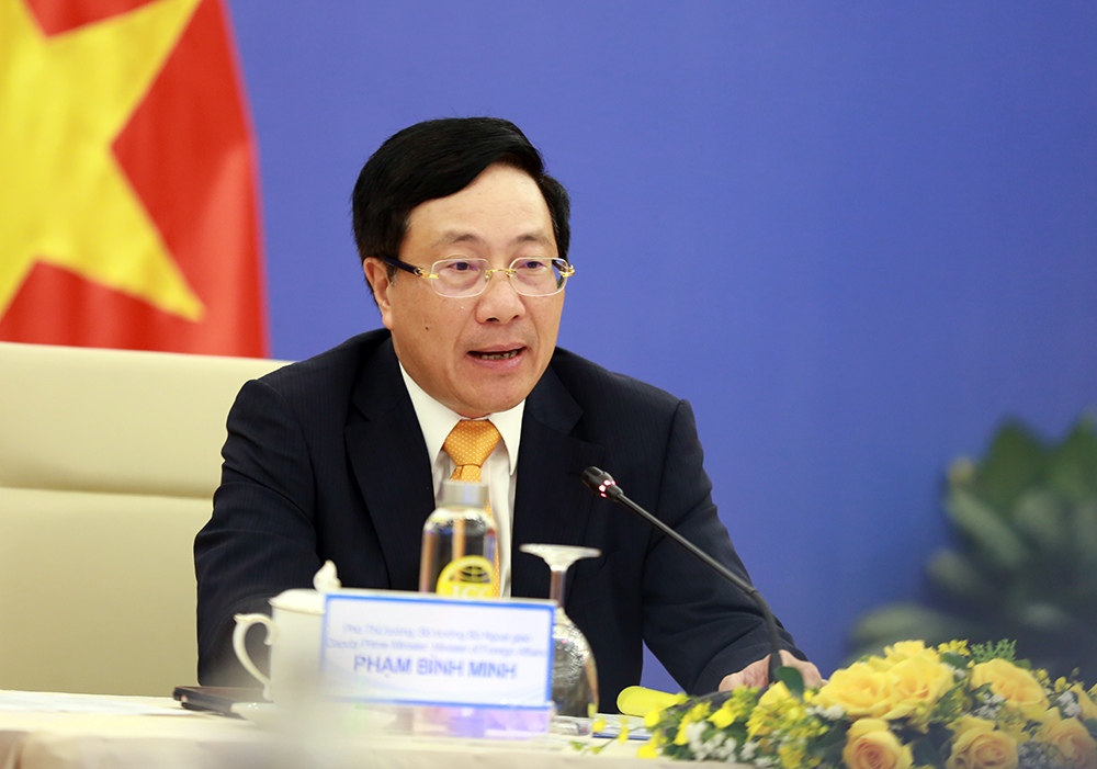 Phó Thủ tướng, Bộ trưởng Ngoại giao Phạm Bình Minh đề nghị Trung Quốc tạo điều kiện để hoạt động thương mại Việt - Trung, trong đó có thương mại biên giới được triển khai thuận lợi. Ảnh: VGP/Hải Minh
