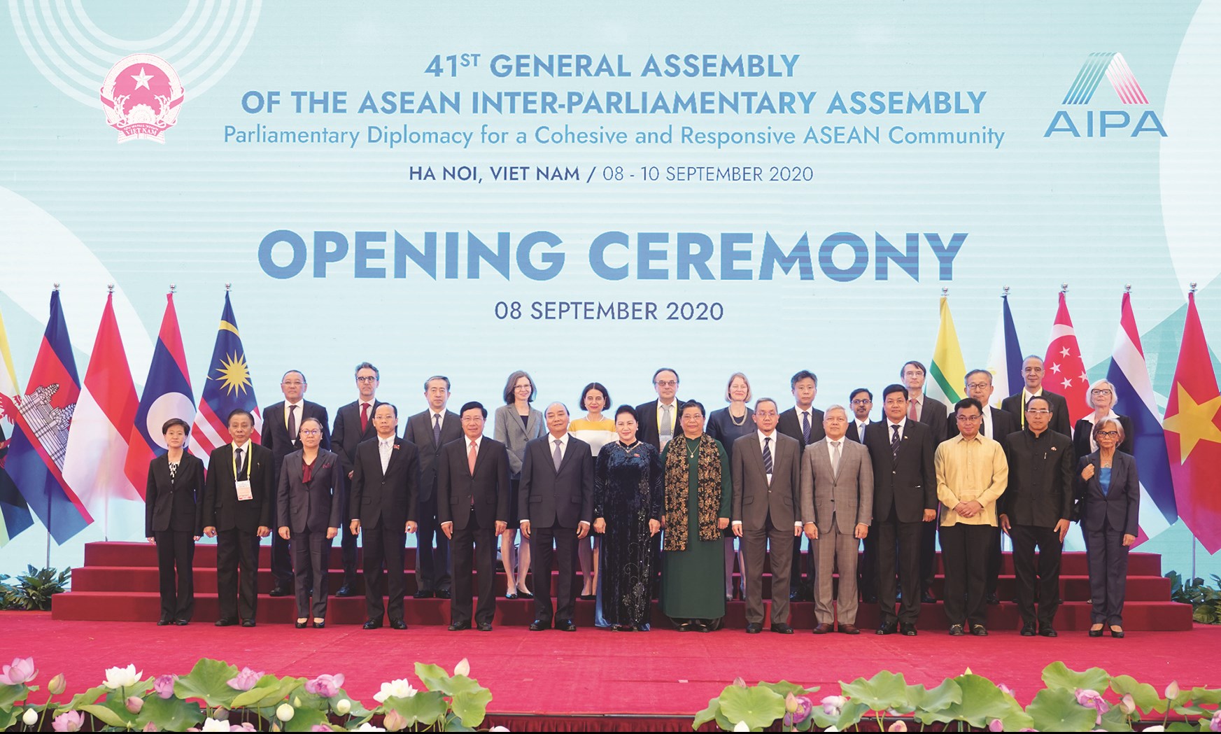 Lãnh đạo Đảng, Nhà nước, Quốc hội Việt Nam và đại biểu quốc tế dự phiên khai mạc AIPA 41 tại Trung tâm Hội nghị quốc tế