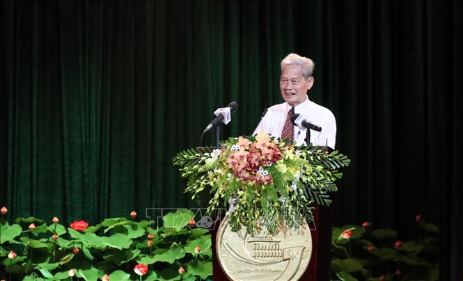 Thay mặt cán bộ lão thành cách mạng, ông Nguyễn Trọng Xuất, Phó Chủ nhiệm Câu lạc bộ Truyền thống Kháng chiến Thành phố Hồ Chí Minh phát biểu tại buổi Họp mặt