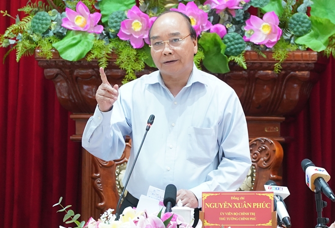 Thủ tướng Nguyễn Xuân Phúc phát biểu tại cuộc làm việc