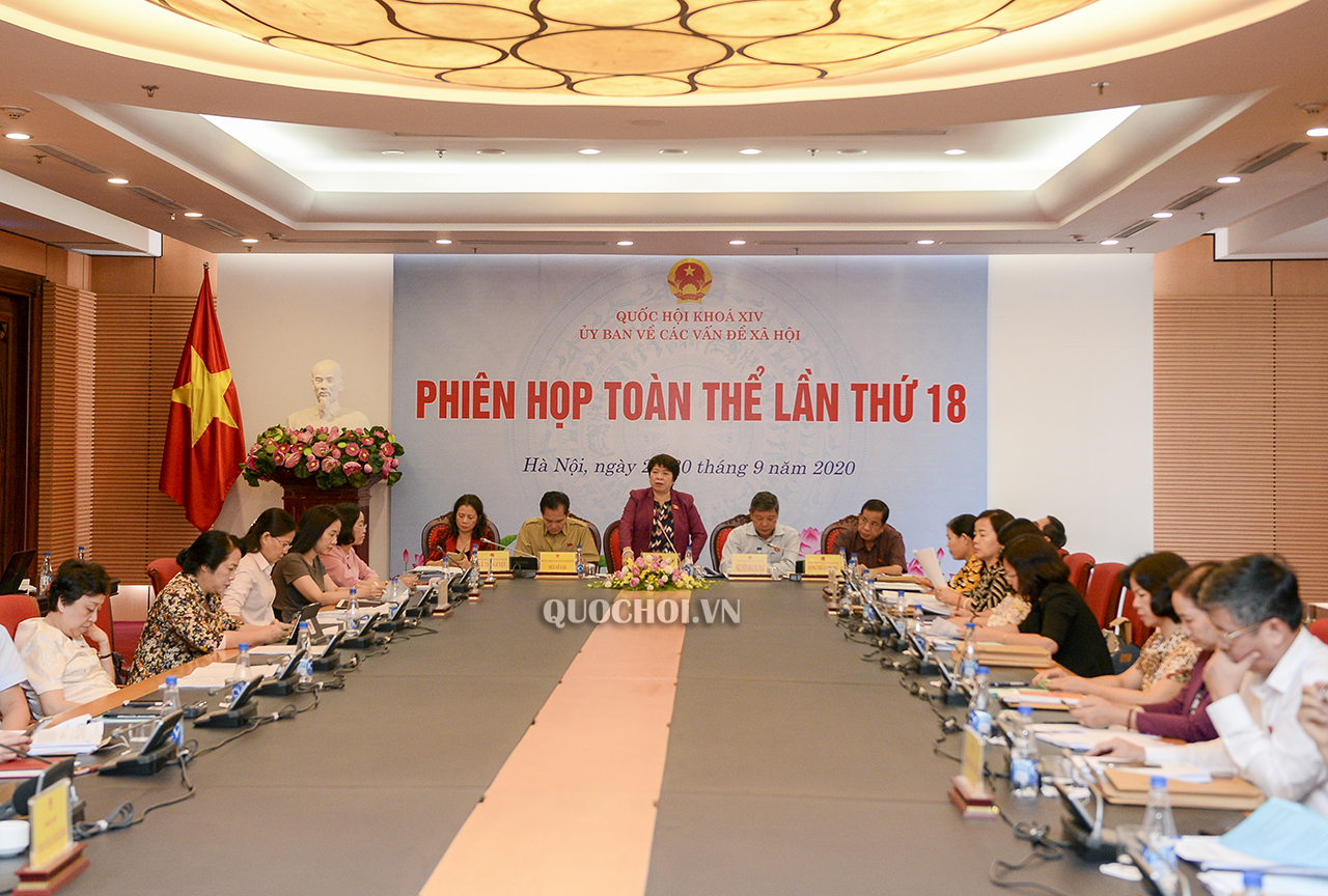 Chủ nhiệm Ủy ban Về các vấn đề xã hội của Quốc hội Nguyễn Thúy Anh phát biểu kết luận tại Phiên thảo luận.