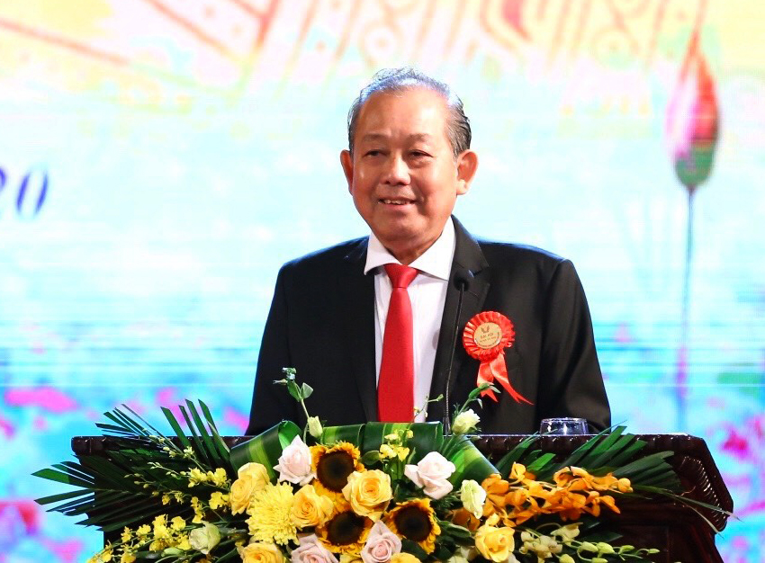 Phó Thủ tướng Thường trực Chính phủ Trương Hòa Bình phát biểu tại Đại hội - Ảnh: VGP/Lê Sơn