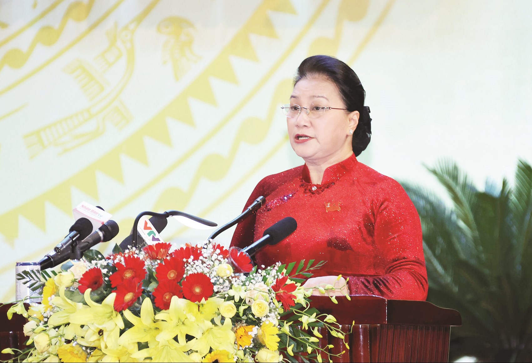 Ủy viên Bộ Chính trị, Chủ tịch Quốc hội Nguyễn Thị Kim Ngân phát biểu chỉ đạo Đại hội