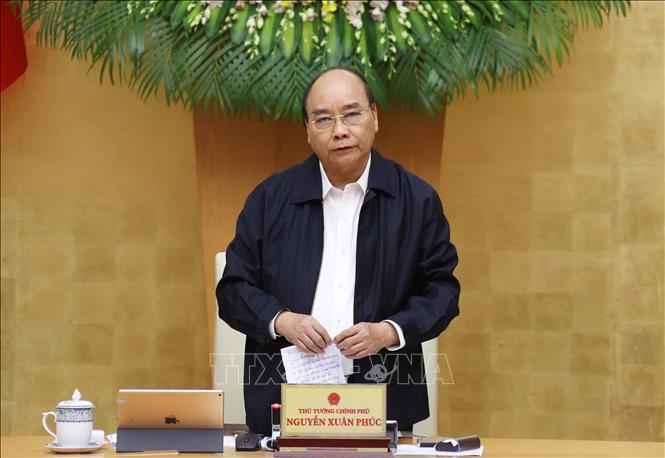 Thủ tướng Nguyễn Xuân Phúc phát biểu tại phiên họp. Ảnh: TTXVN 
