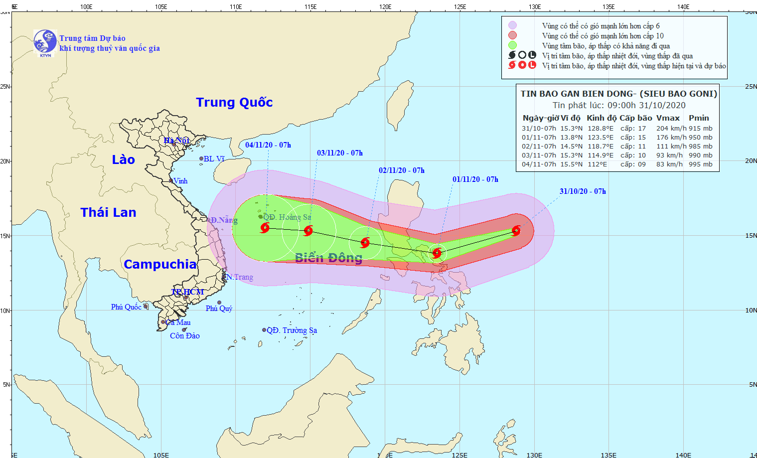Siêu bão Goni giật cấp 17 sắp vào biển Đông