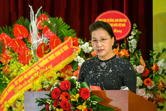 Chủ tịch Quốc hội Nguyễn Thị Kim Ngân phát biểu tại Đại hội 