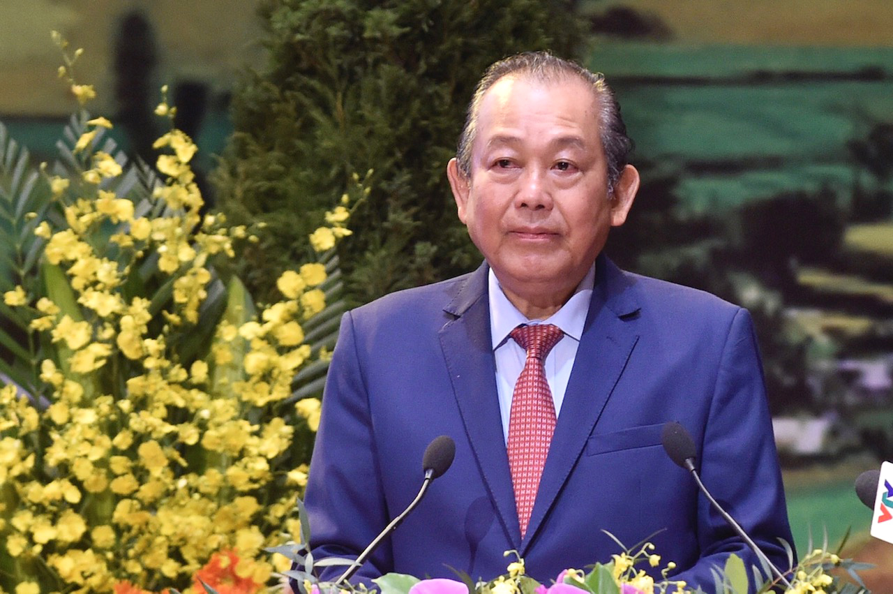 Phó Thủ tướng Thường trực Chính phủ Trương Hòa Bình phát biểu khai mạc Đại hội đại biểu toàn quốc các DTTS Việt Nam lần thứ II 