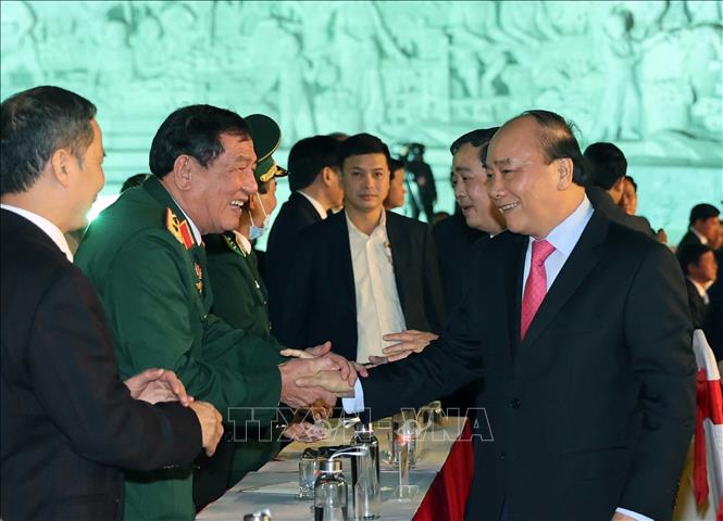 Thủ tướng Nguyễn Xuân Phúc đến dự buổi lễ. Ảnh: Thống Nhất/TTXVN