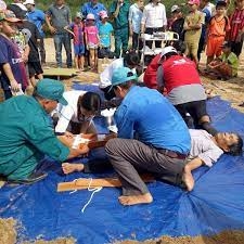 Thanh niên xã Phước Quang tham gia diễn tập cứu nạn PCTT