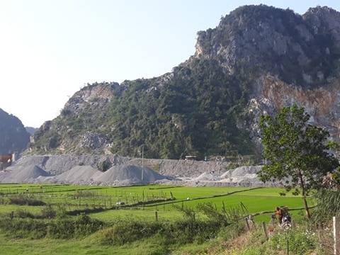 Nhiều diện tích đất sản xuất lúa đã bị đá lấn chiếm