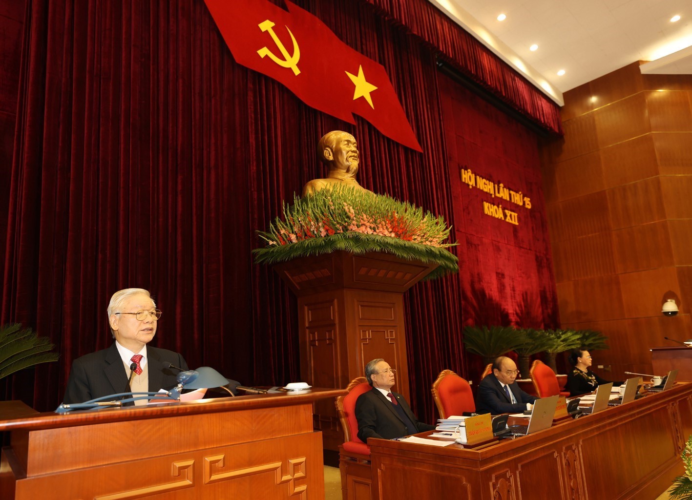 Tổng Bí thư, Chủ tịch nước Nguyễn Phú Trọng phát biểu khai mạc Hội nghị lần thứ 15 Ban Chấp hành Trung ương khóa XII.