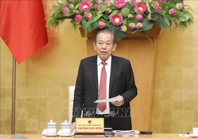 Phó Thủ tướng Thường trực Chính phủ Trương Hòa Bình phát biểu. Ảnh: Doãn Tấn/TTXVN