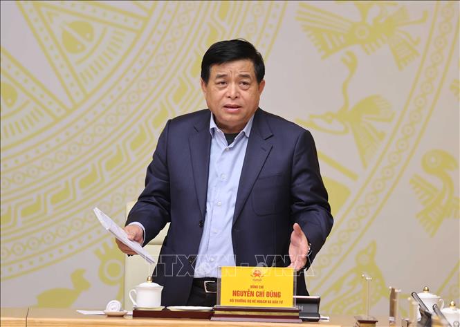 Bộ trưởng Bộ Kế hoạch và Đầu tư Nguyễn Chí Dũng phát biểu. Ảnh: Thống Nhất/TTXVN