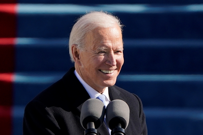 Ông J.Biden đọc thông điệp tại lễ nhậm chức.
