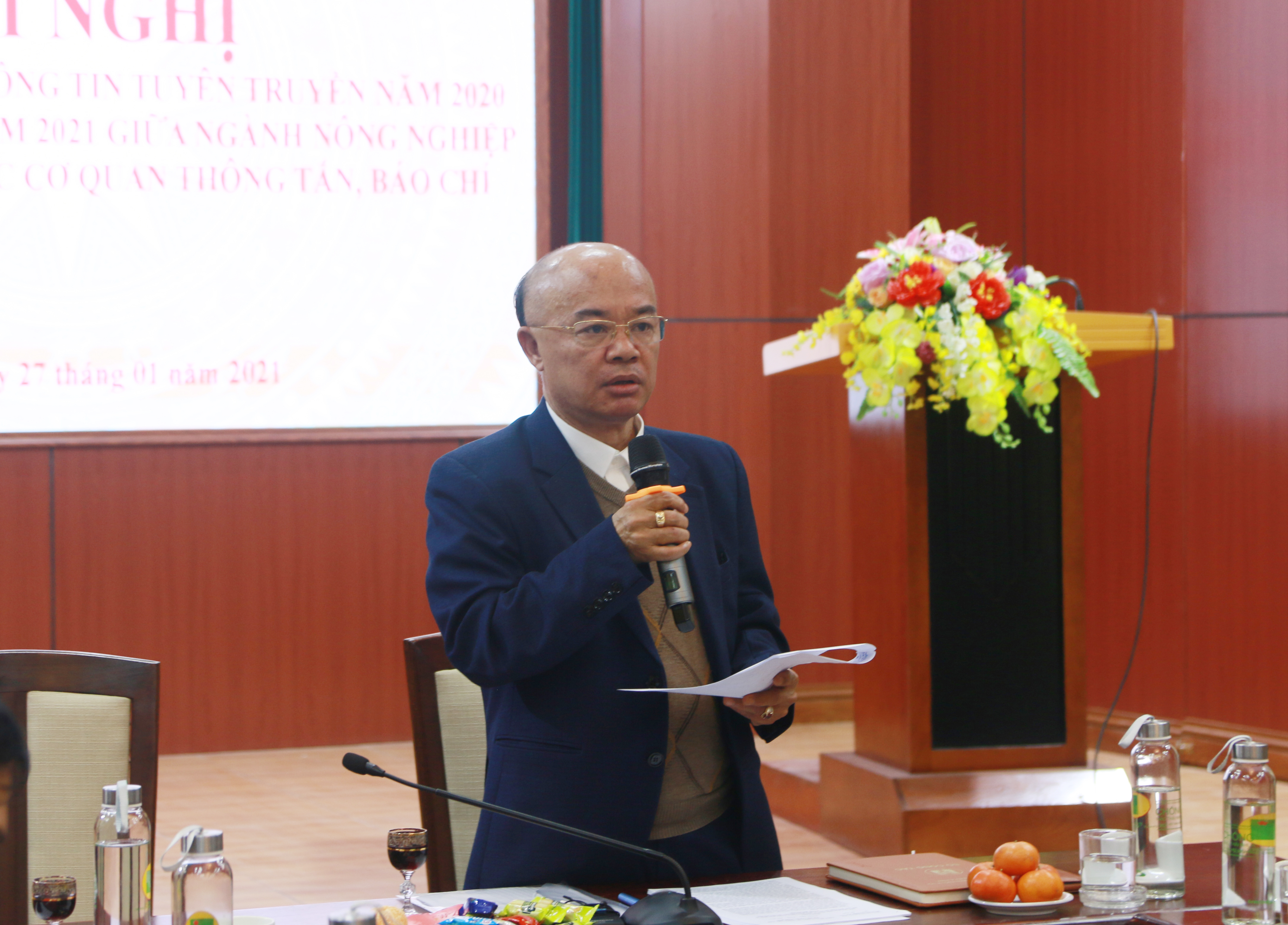 Ông Nguyễn Huy Đăng, Phó Giám đốc Sở NN&PTNT Hà Nội phát biểu tại Hội nghị