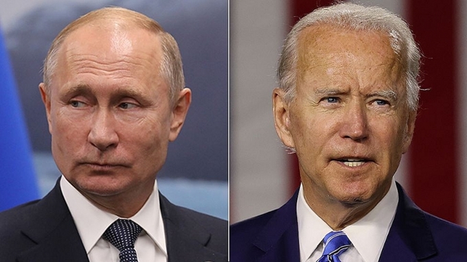Tổng thống Mỹ Joe Biden ngày 26/1 đã có cuộc điện đàm đầu tiên với Tổng thống Nga Vladimir Putin (Ảnh: AP)