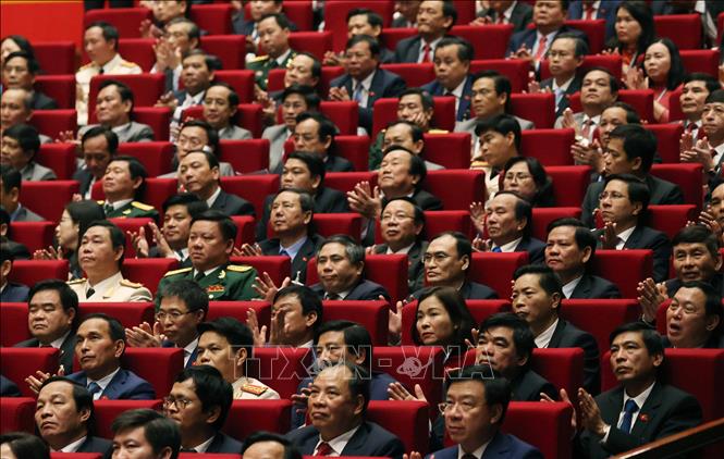 Các đại biểu tham dự phiên bế mạc Đại hội XIII của Đảng. Ảnh: TTXVN