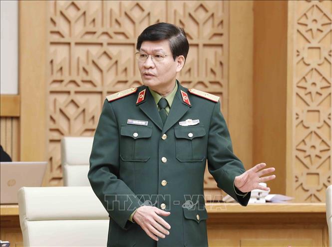Thiếu tướng Nguyễn Xuân Kiên, Cục trưởng Cục Quân y phát biểu. Ảnh: Doãn Tấn/TTXVN