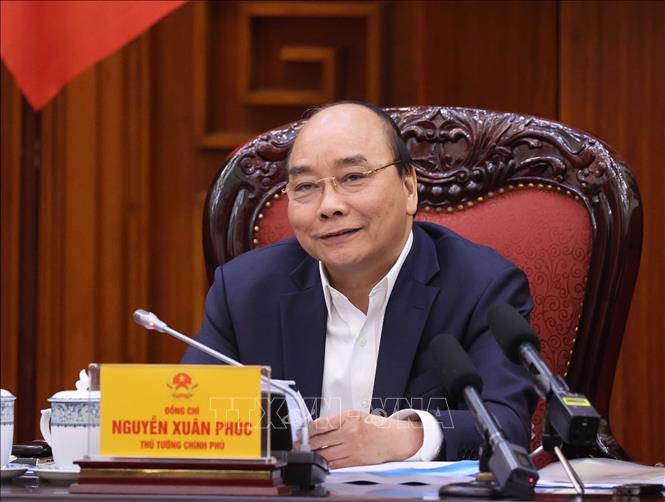 Thủ tướng Nguyễn Xuân Phúc phát biểu tại cuộc họp. Ảnh: Thống Nhất/TTXVN