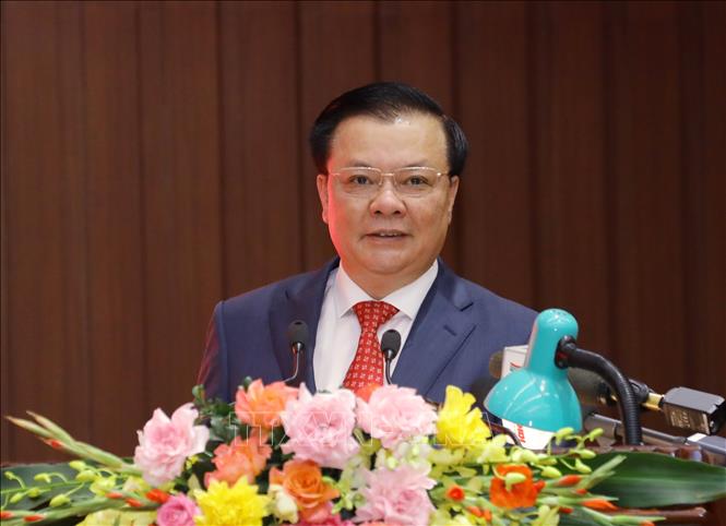  Tân Bí thư Thành ủy Hà Nội Đinh Tiến Dũng phát biểu nhận nhiệm vụ