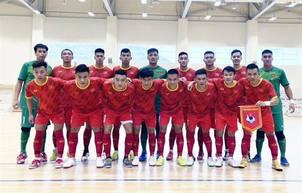 Đội tuyển Futsal Viêt Nam có sự chuẩn bị rất tốt trước 2 trận đấu chính thức với Lebanon. Ảnh: VFF