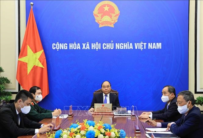 Chủ tịch nước Nguyễn Xuân Phúc điện đàm với Tổng Thư ký LHQ Antonio Guterres. Ảnh:TTXVN