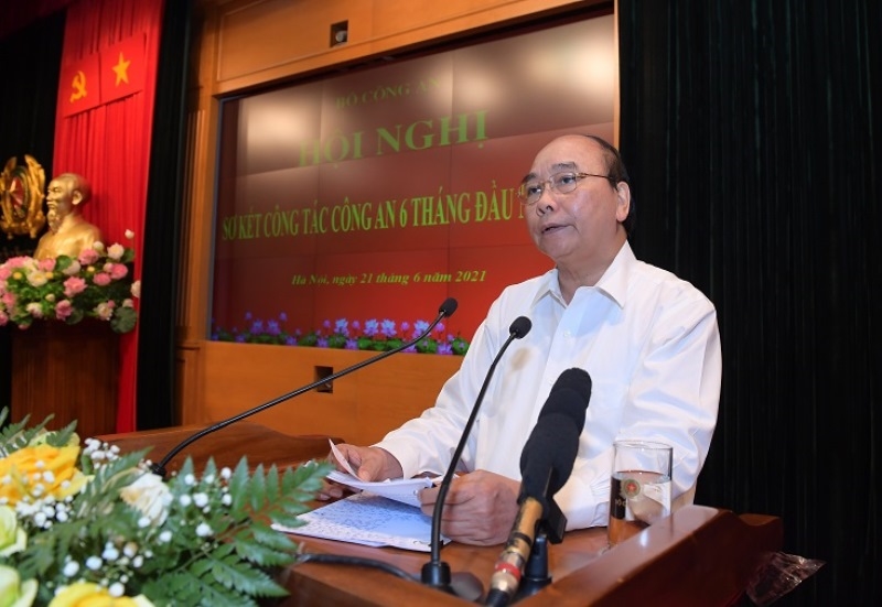 Chủ tịch nước Nguyễn Xuân Phúc phát biểu chỉ đạo tại Hội nghị. 