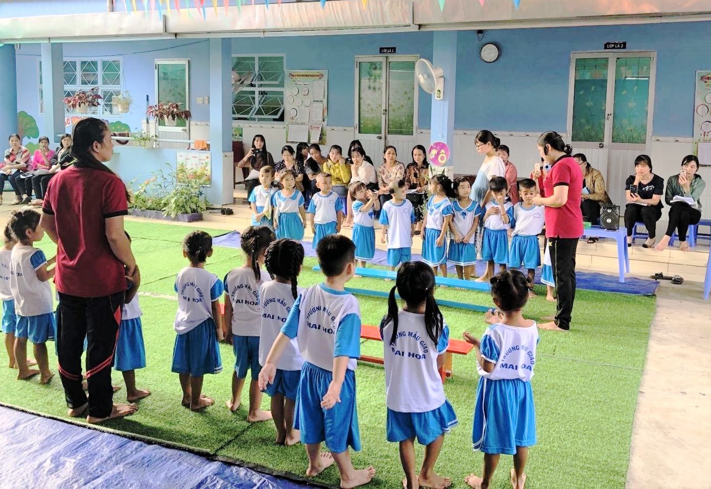 Một buổi sinh hoạt giao lưu thao giảng Chuyên đề “Tăng cường tiếng Việt cho trẻ em người DTTS”. Tại Trường Mẫu giáo Hoa Mai, TP. Sóc Trăng