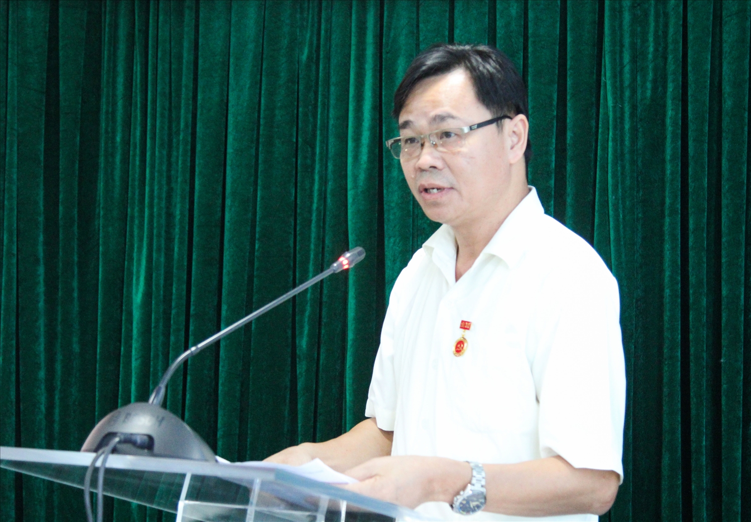 Đồng chí Lưu Xuân Thủy phát biểu tại buổi Lễ