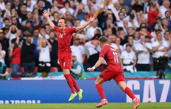 Đan Mạch đã khiến tuyển Anh phải rất vất vả ở trận bán kết. Ảnh: Eurosports