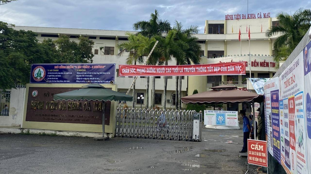 Bệnh viện Đa khoa tỉnh Cà Mau - nơi một số trường hợp dương tính với Covid-19 đang được điều trị cách ly