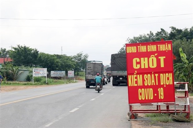 Chốt liên ngành kiểm soát phòng, chống dịch Covid-19 trên Quốc lộ 1A, đoạn qua huyện Hàm Tân