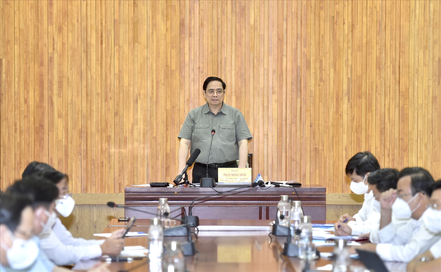 Quang cảnh cuộc làm việc của Thủ tướng Phạm Minh Chính với tỉnh Tây Ninh. Ảnh: VGP/Nhật Bắc