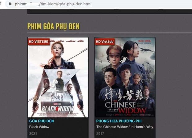 "Góa phụ đen" - một "bom tấn" hứa hẹn đem lại doanh thu cho các rạp chiếu phim đã bị công chiếu trên trang phim lậu và có bản dịch tiếng Việt. (Ảnh chụp màn hình)
