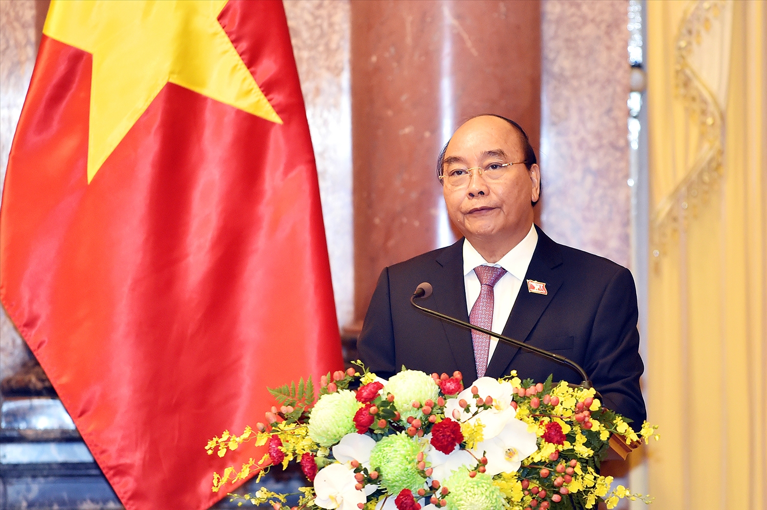 Chủ tịch nước Nguyễn Xuân Phúc: “Chỉ có tinh thần đoàn kết, quyết tâm mới thành công". Ảnh: VGP/Nhật Bắc