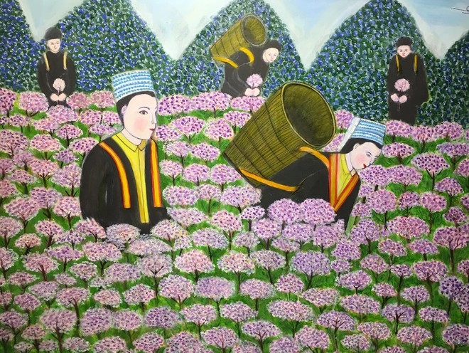 Một bức tranh của bà giáo Nguyễn Ngọc Dậu 
