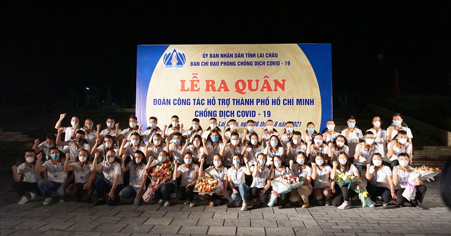 Đoàn công tác gồm 50 cán bộ nhân viên ngành y tế có kinh nghiệm và năng lực của tỉnh Lai Châu đã lên đường hỗ trợ TP. Hồ Chí Minh chống dịch Covid-19