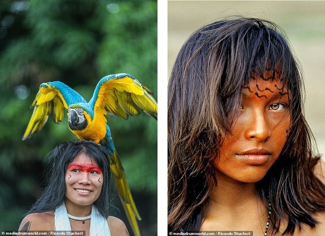 Dù hóa trang kỳ lạ, những phụ nữ da đỏ vẫn mang nét quyến rũ riêng.