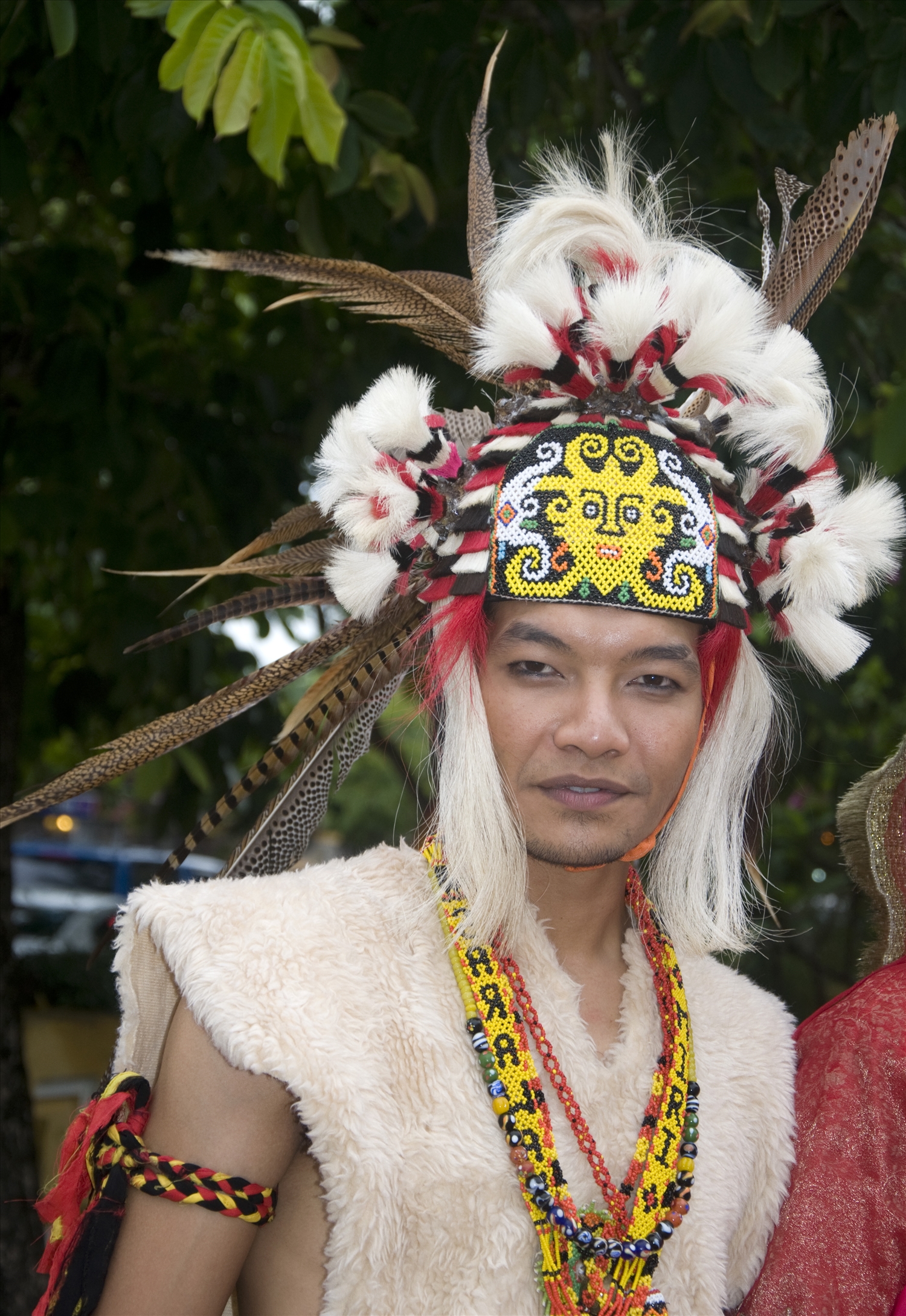 Trang sức lông chim của nam giới dân tộc Orang Ulu, vùng Sarawak, đảo Borneo, Malaysia
